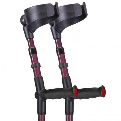 Ossenberg Aubergine Closed-Cuff Soft-Grip Double Adjustable Forearm Crutches (Pair)